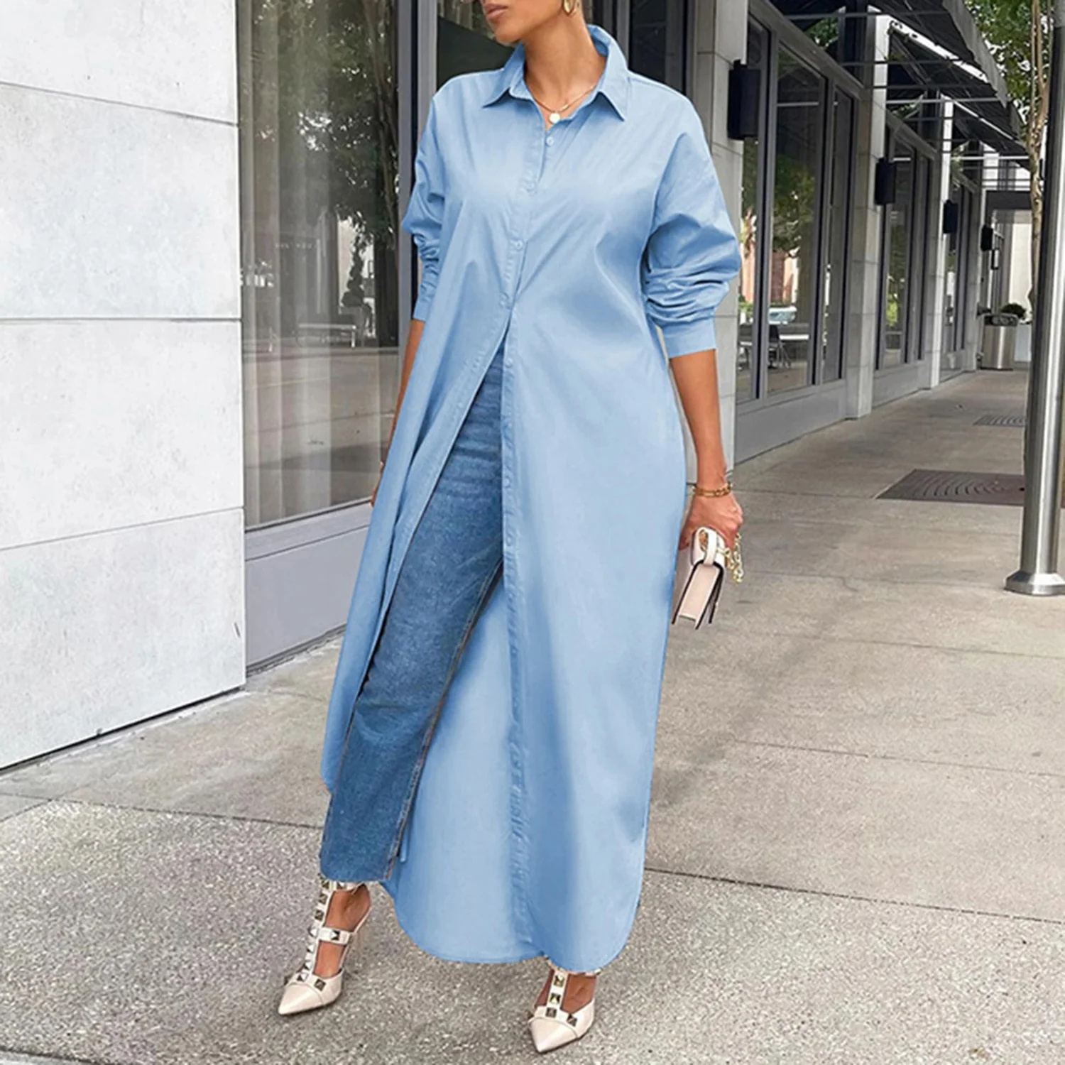 Eleanor® | Elegant And Versatile Long-Sleeved Button-Down Maxi Dress - Image 4