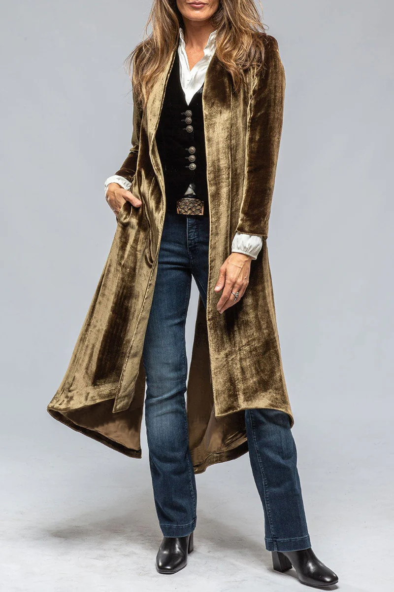 Eleonora | Casual street outerwear with plain pocket slit and V-neck