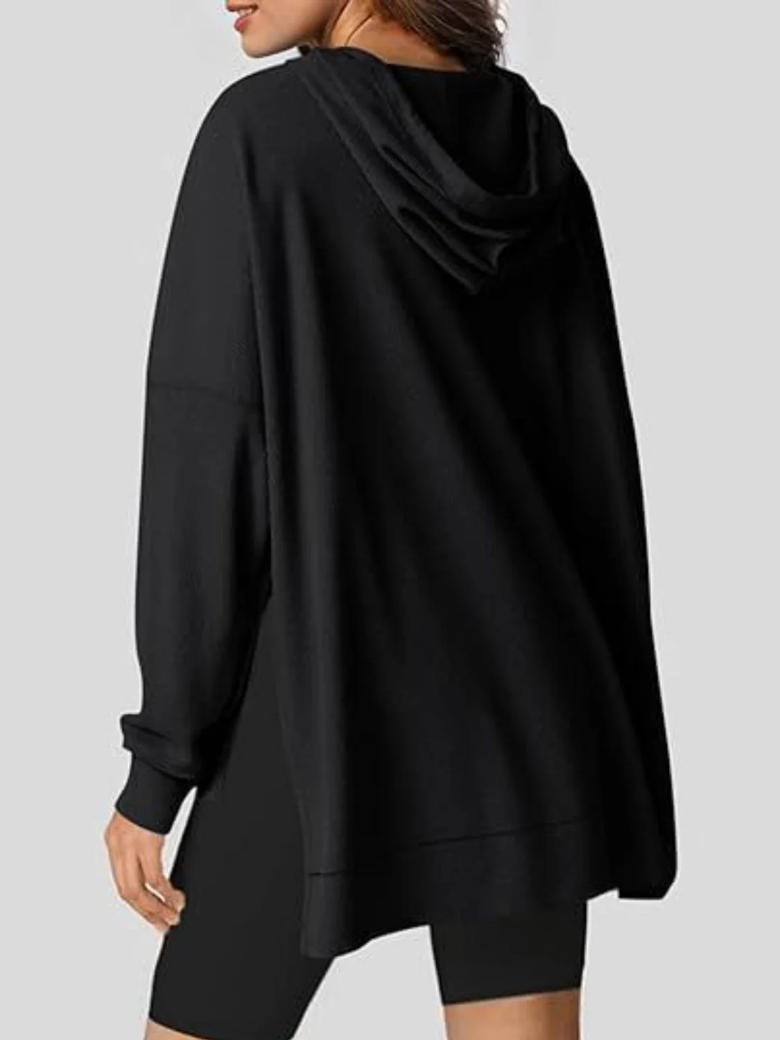Eleonora | Long sleeve hoodie with drawstring and slit - Image 6