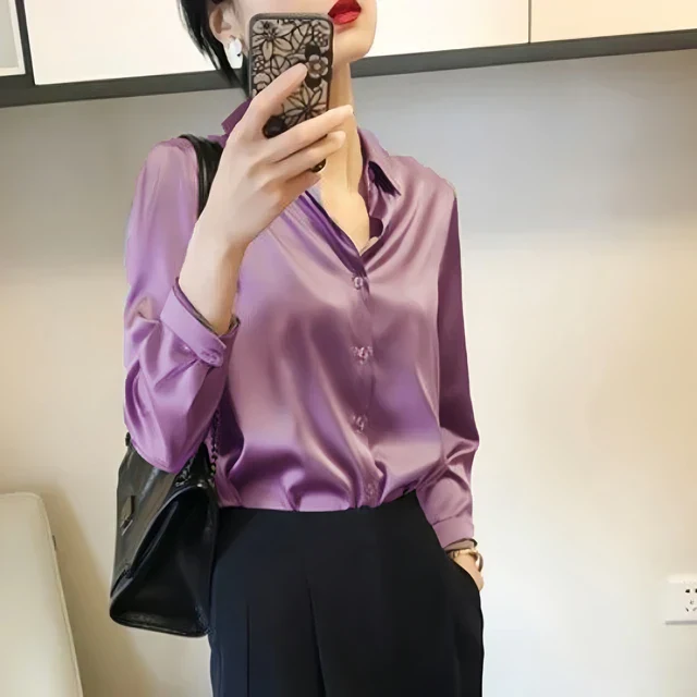 Eliana® | Luxury Satin Blouses: Timeless Elegant Tops In Solid Colors - Image 11