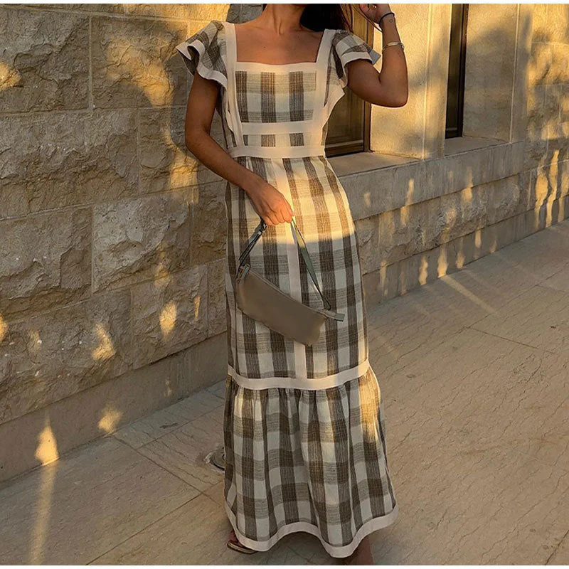 Elisa® | Elegant Checkered Dress - Image 6