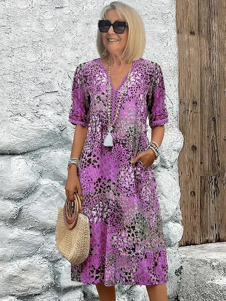 Elisa® | Vibrant midi length dress - Image 7