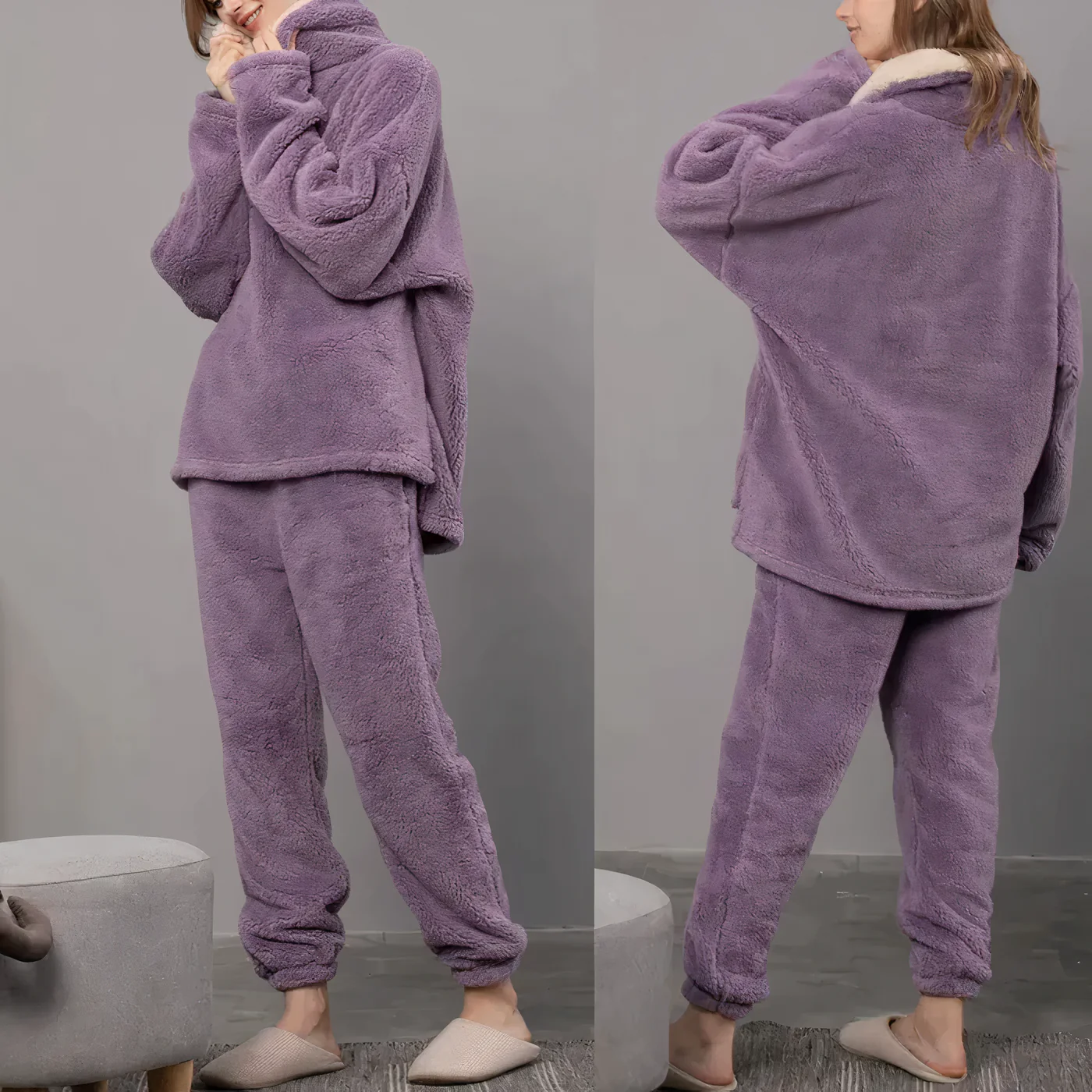 Elizabeth | Fleece pajama set for women - Image 3