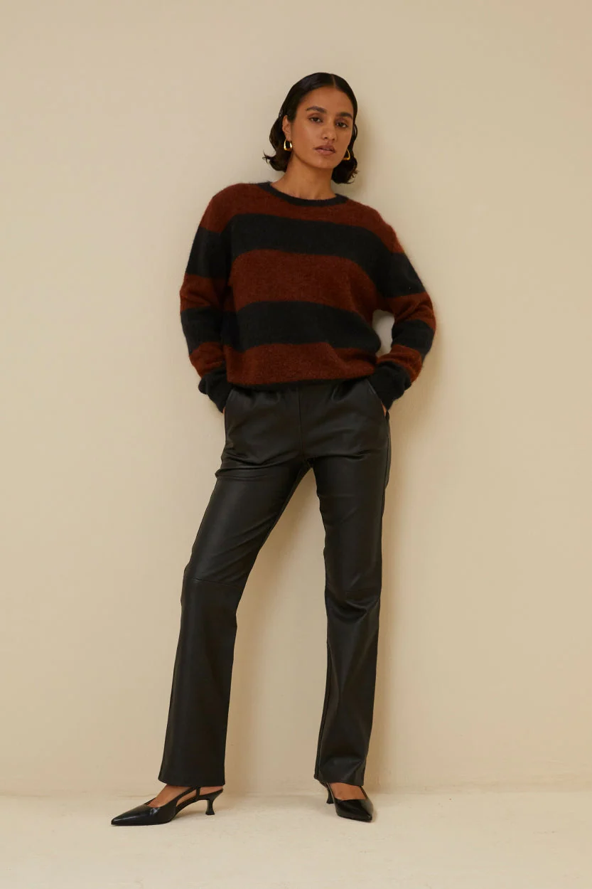 Elvia | Black Lowie leather pants - Image 4