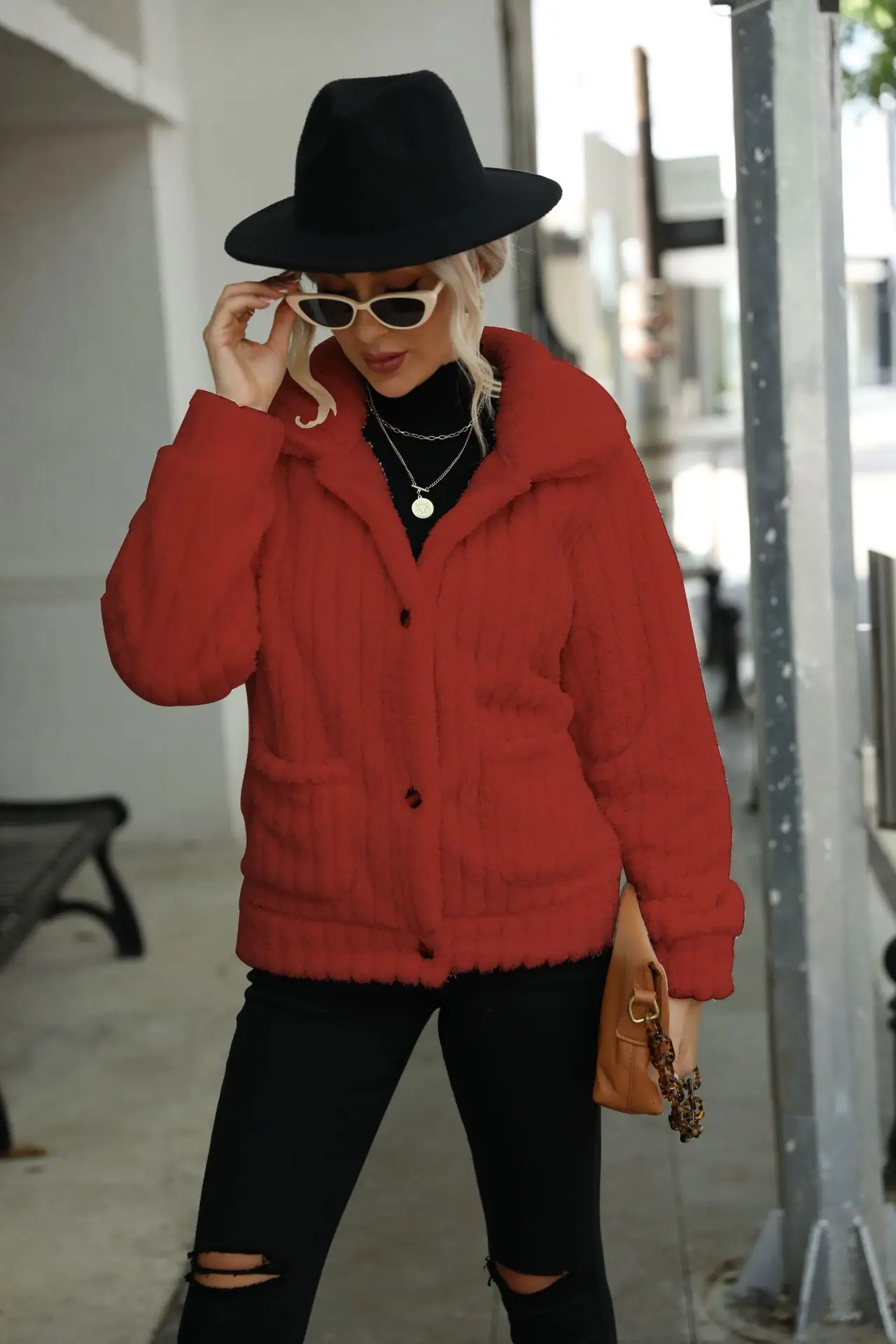 Elvira | Warm winter jacket for women with lapel collar - Image 6
