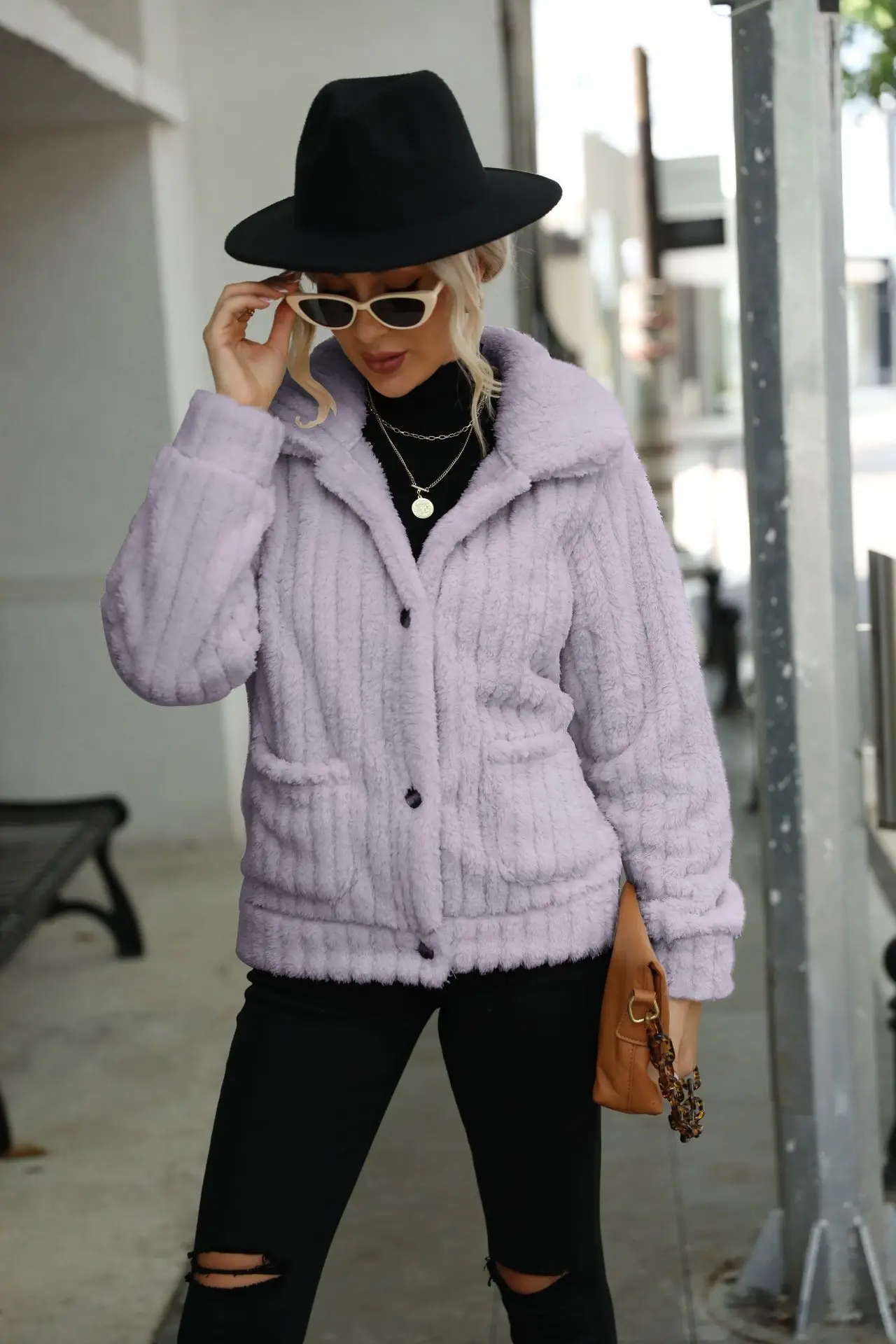 Elvira | Warm winter jacket for women with lapel collar - Image 7