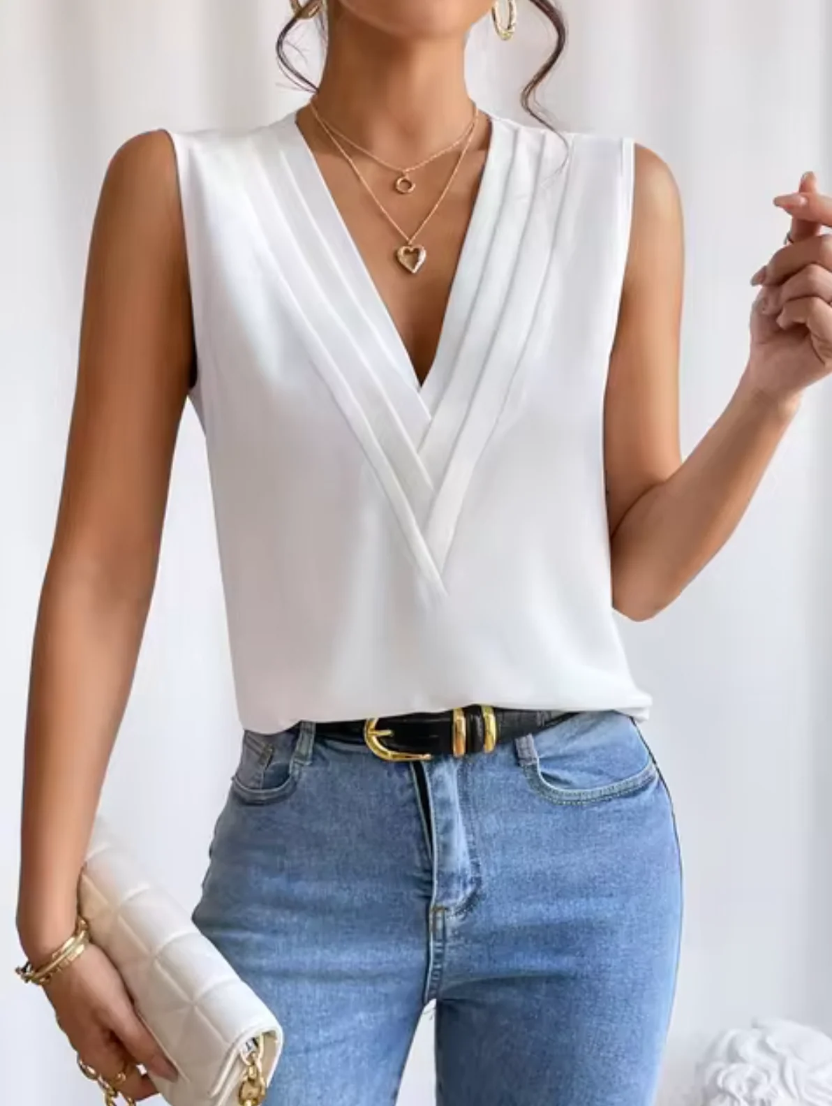 Emily® | Elegant V-Neck Sleeveless Top - Image 5