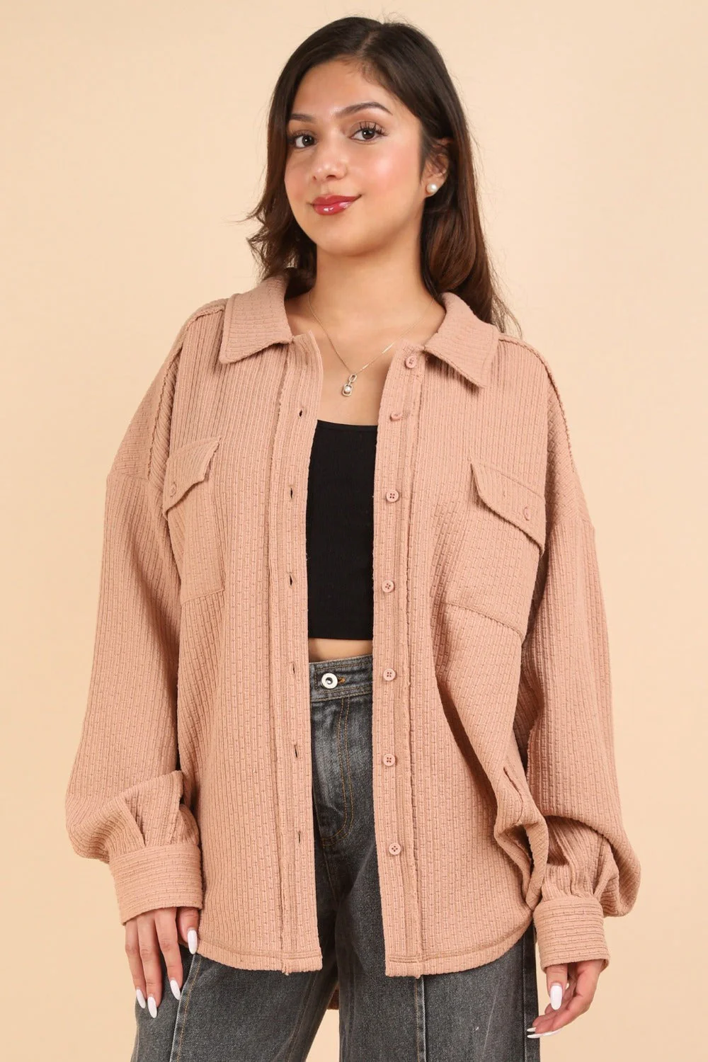 Emma | Button-down jacket in a structured knit