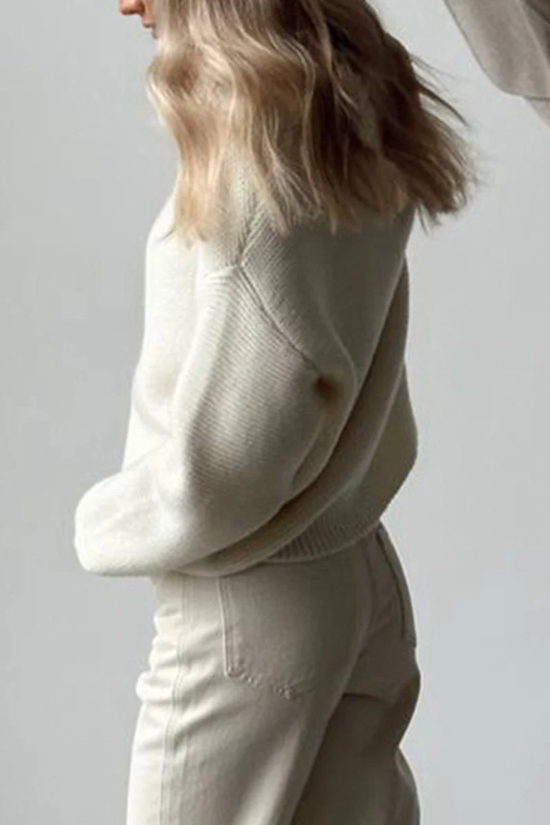 Encarna | Casual solid color O-neck sweaters for everyday wear - Image 5