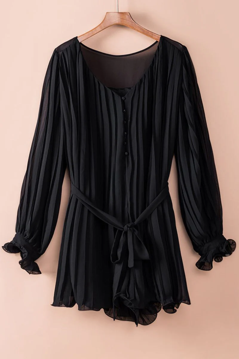 Erika® | Elegant Pleated V-Neck Dress - Image 8