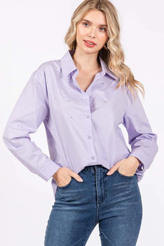 Erika | Shirt with rhinestone buttons