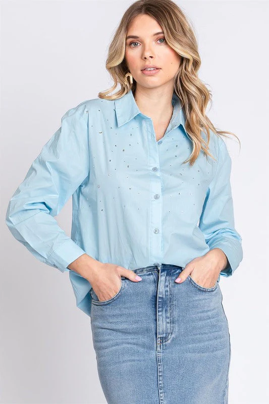 Erika | Shirt with rhinestone buttons - Image 13