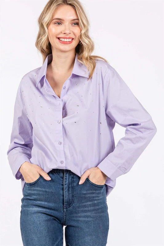 Erika | Shirt with rhinestone buttons - Image 6