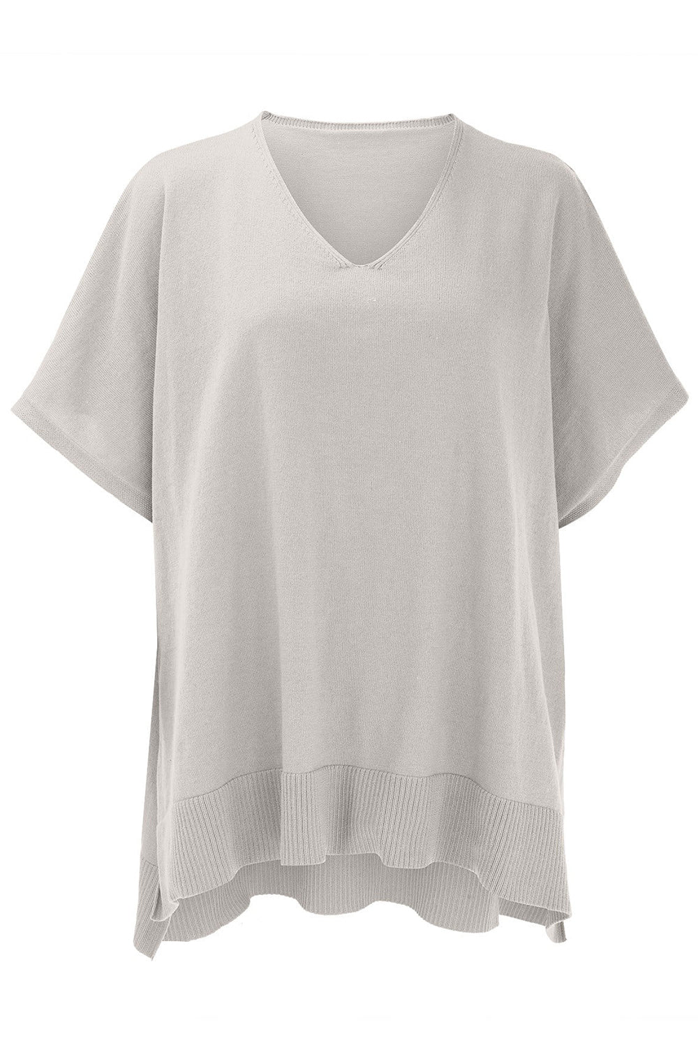 Erika | Slit knit top with V-neck and half sleeves - Image 12