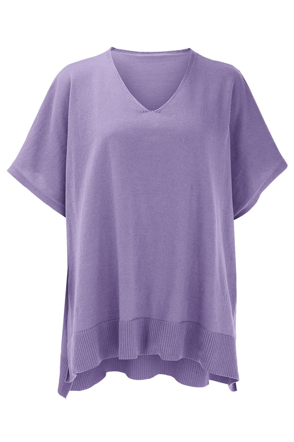 Erika | Slit knit top with V-neck and half sleeves - Image 17