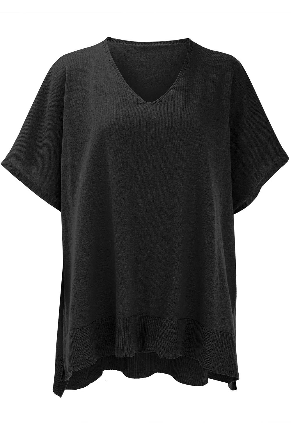 Erika | Slit knit top with V-neck and half sleeves - Image 26