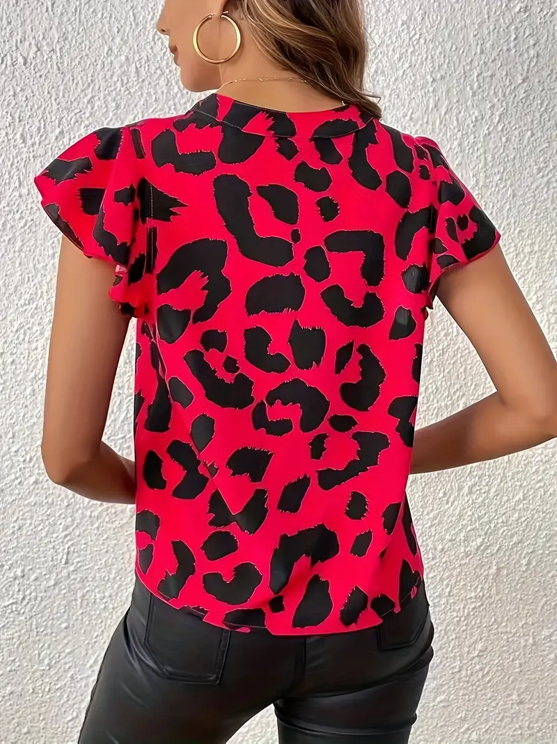 Esperanza® | Casual Blouse With Leopard Print. Airy Summer Blouse For Women. - Image 2