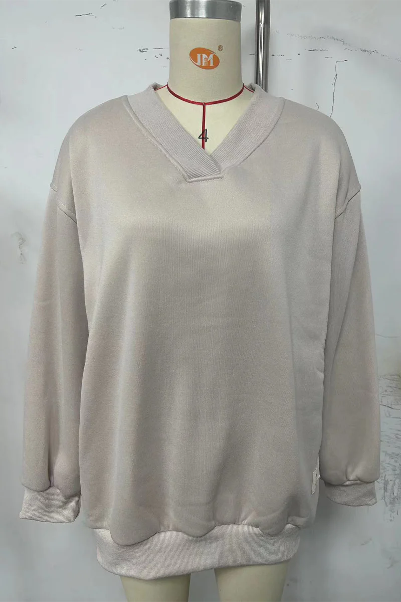 Esperanza | Casual daily patchwork V-neck hoodies - Image 7