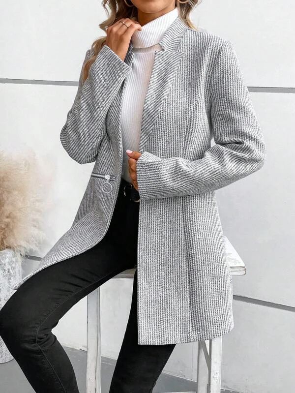 Estela® | Exterior clothing in gray plain with some lengths and pockets - Image 6