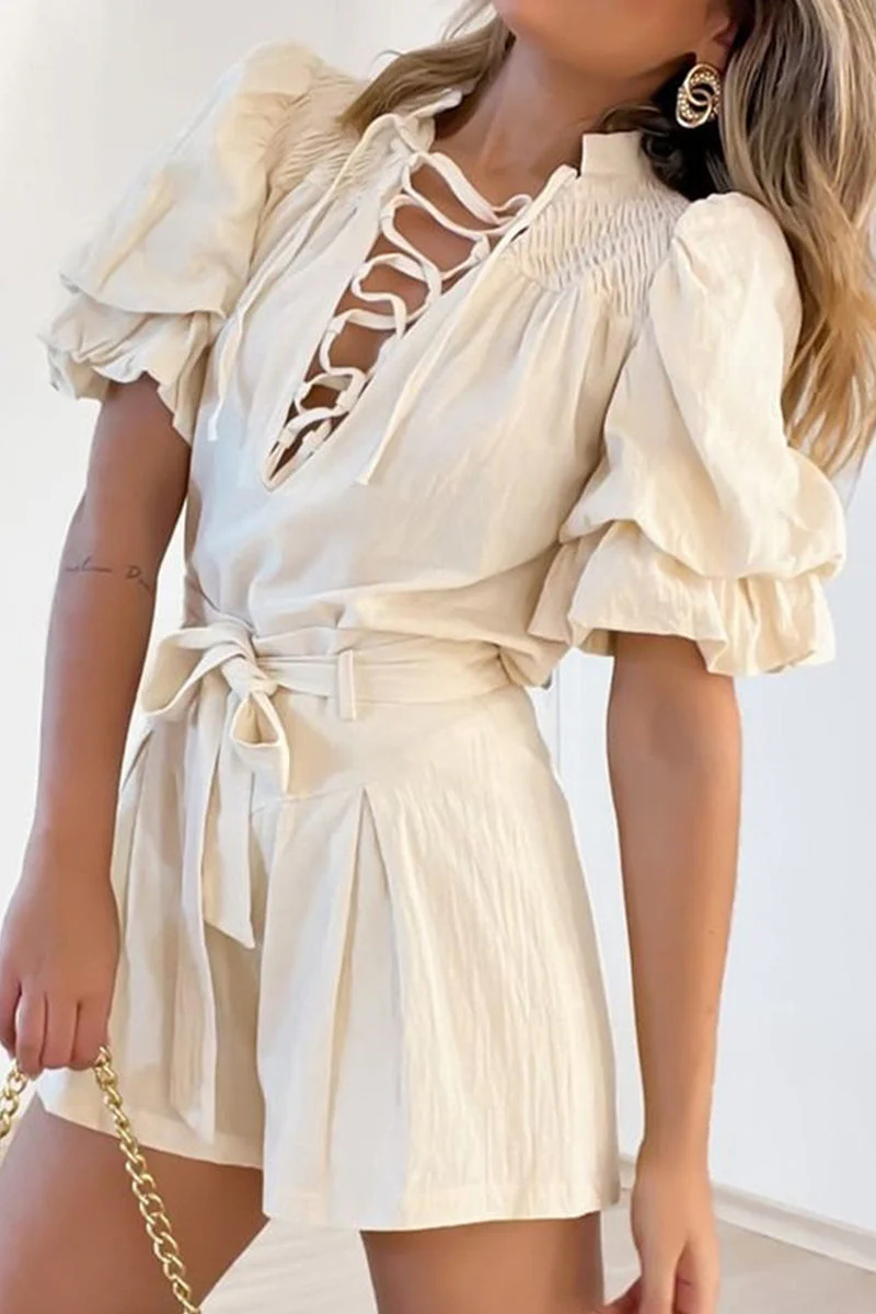 Esterina® | Elegant Romper With Ruffle Sleeves And High Waist - Image 2