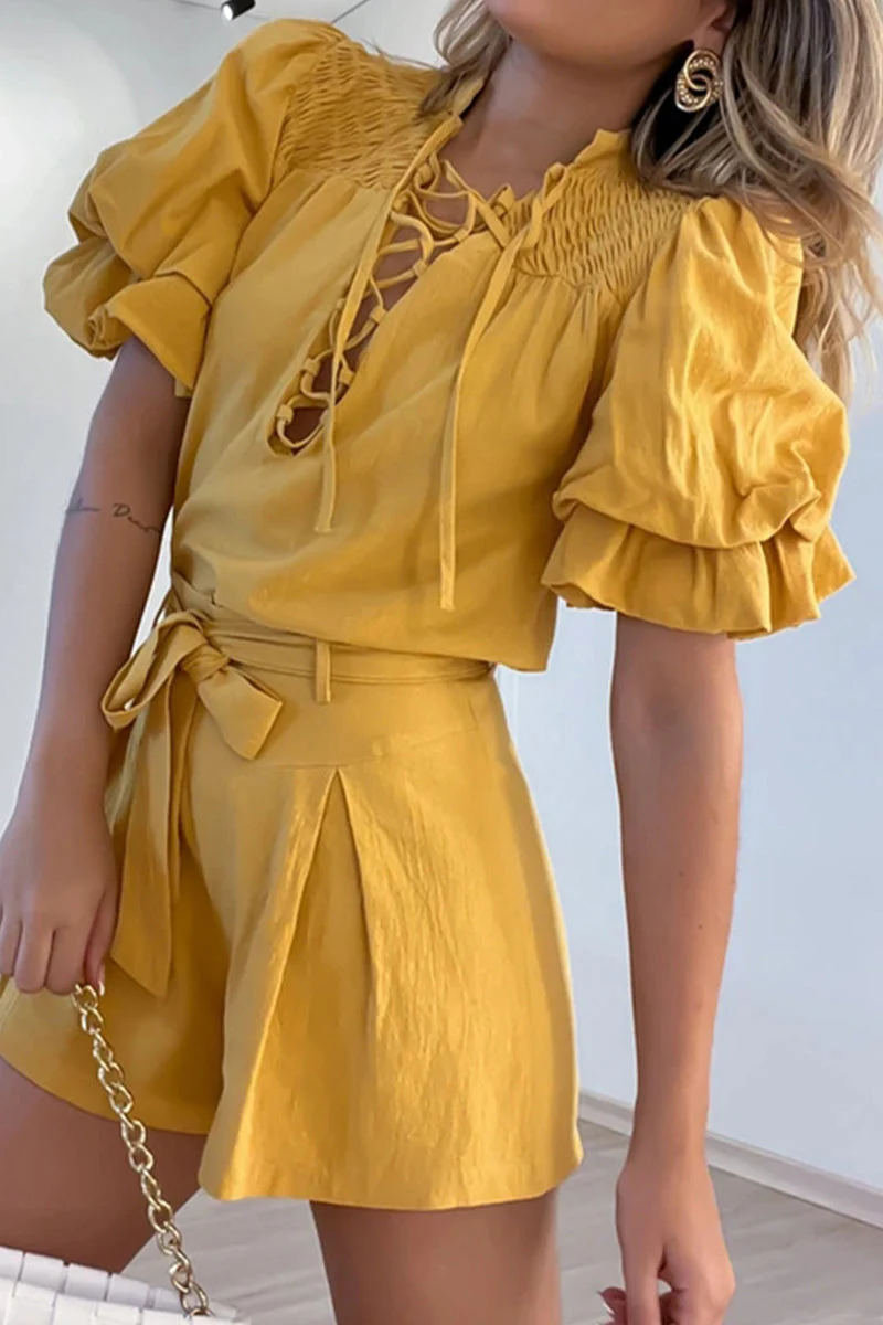 Esterina® | Elegant Romper With Ruffle Sleeves And High Waist - Image 4