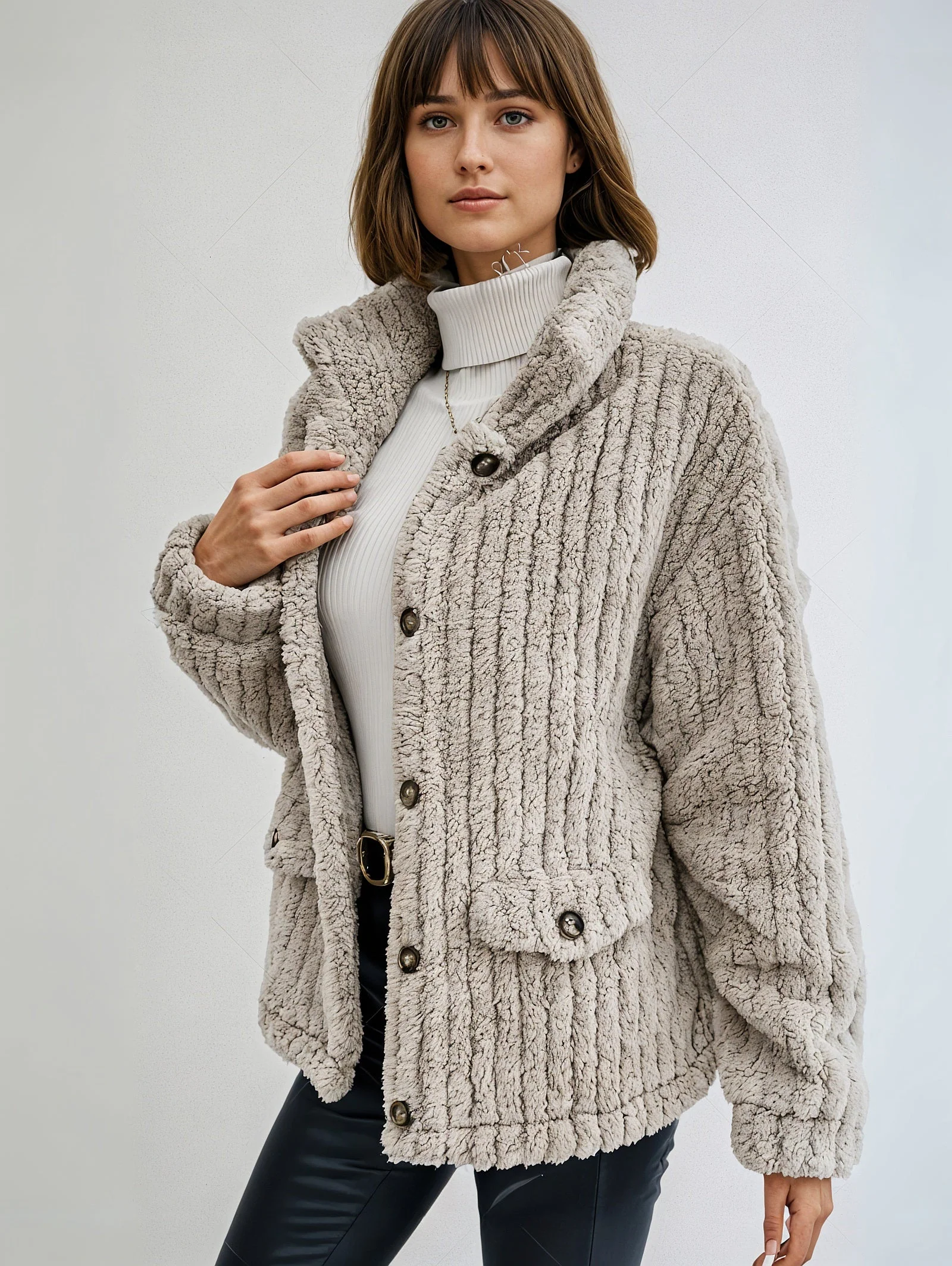 Esther® | Cardigan with buttons in double-face velvet