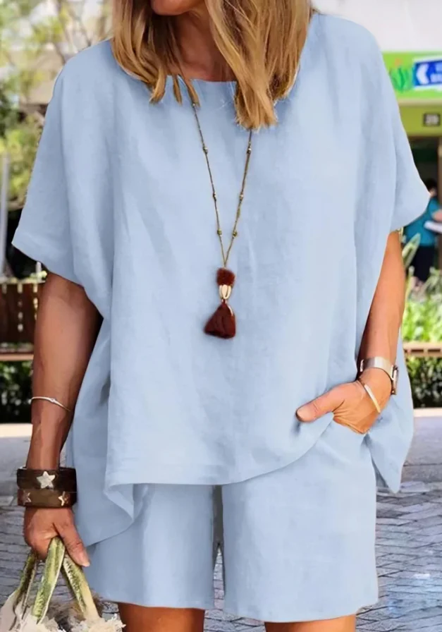 Esther® | Casual Loose Shirt And Shorts Set - Image 5