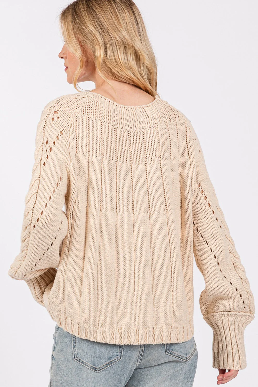 Esther | Long-sleeved cable knit sweater - Image 2