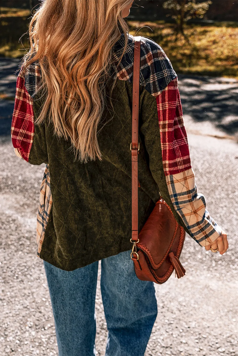 Estrella | Checked long sleeve jacket with buttons - Image 4