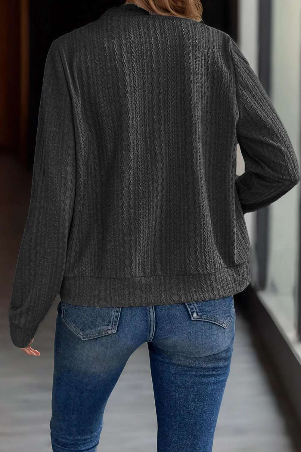 Eugenia | Long sleeve jacket with baseball collar and zip - Image 5