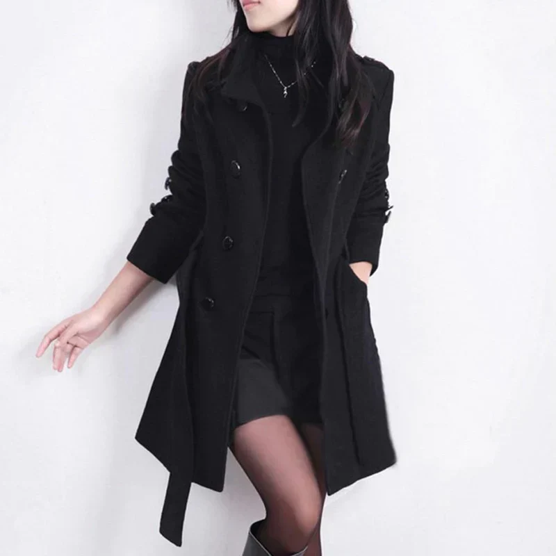 Eugenia | Stylish women's coat with adjustable belt - Image 4
