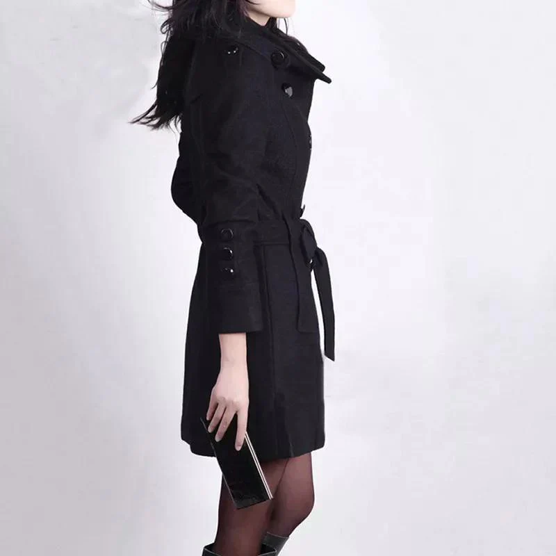 Eugenia | Stylish women's coat with adjustable belt - Image 5