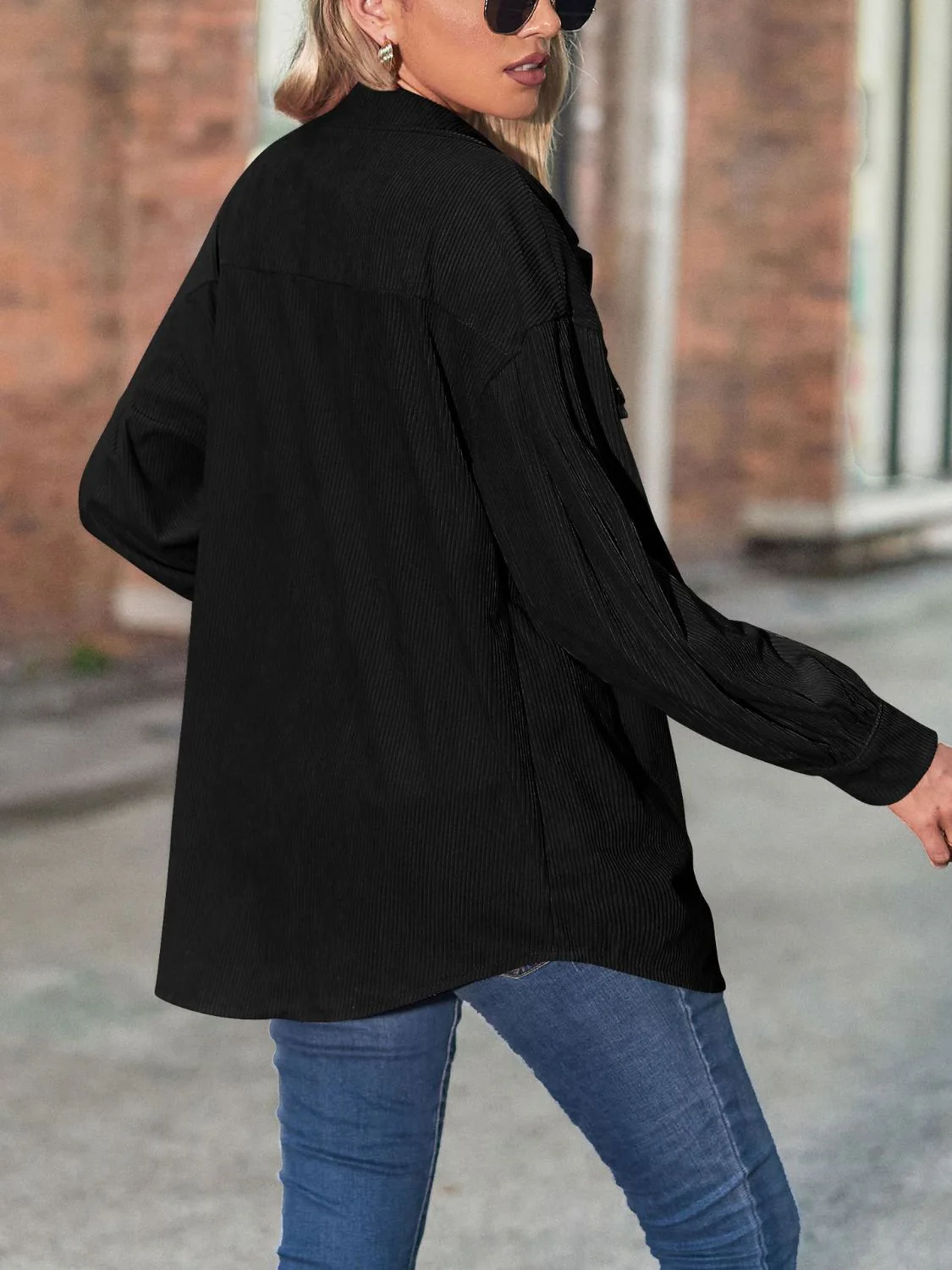 Eva | Long sleeve shirt with buttoned collar and collar - Image 11