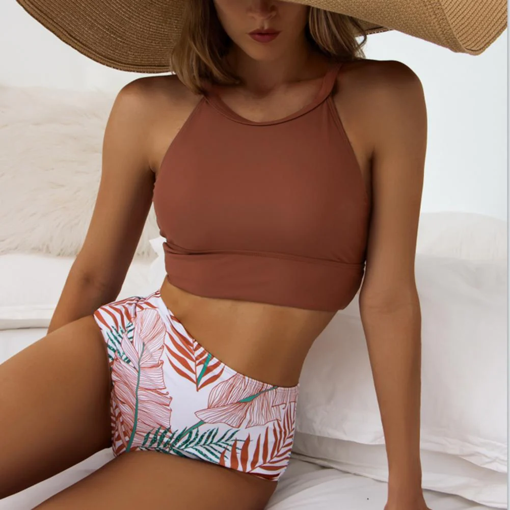 Evelyn® | Floral Print High Waisted Swimsuit