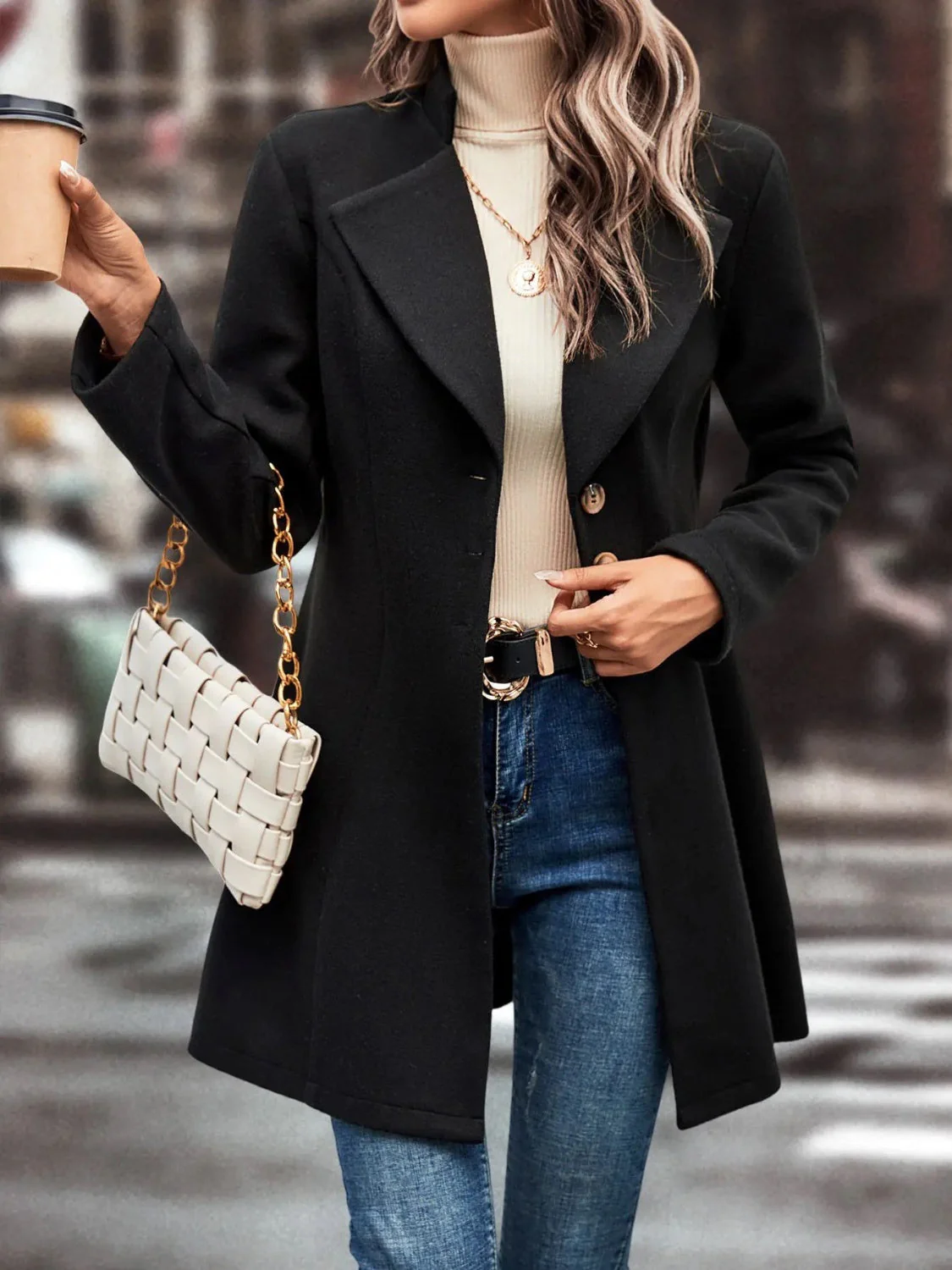 Evelyn | Long-sleeved, long-sleeved collared coat - Image 11
