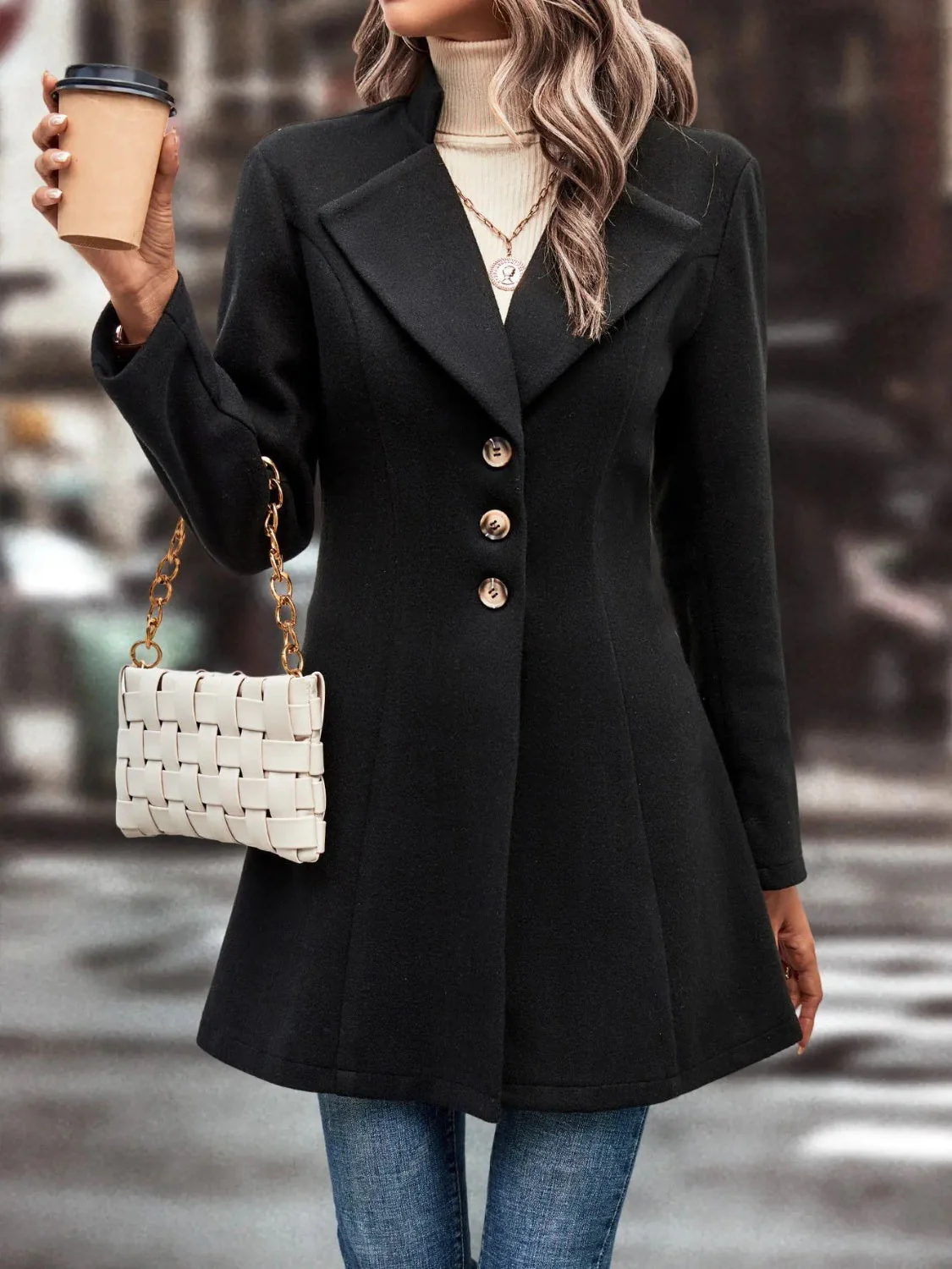 Evelyn | Long-sleeved, long-sleeved collared coat - Image 13