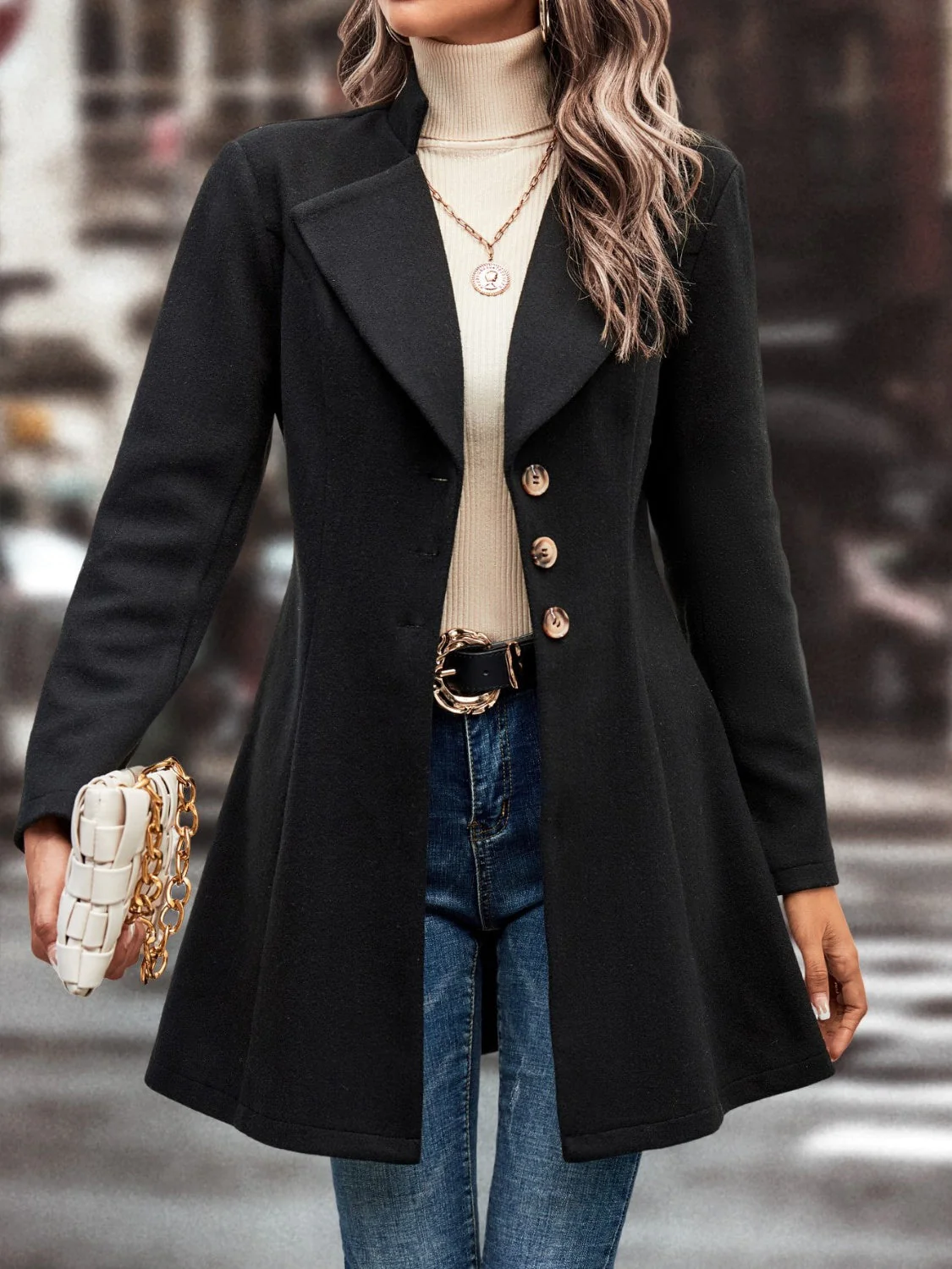 Evelyn | Long-sleeved, long-sleeved collared coat - Image 14