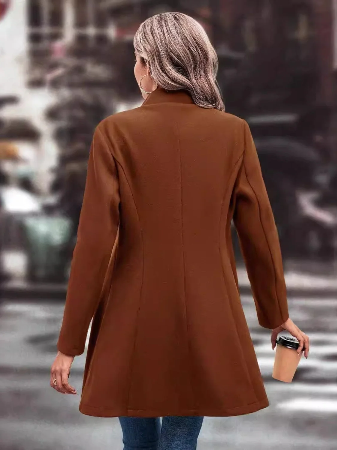 Evelyn | Long-sleeved, long-sleeved collared coat - Image 2