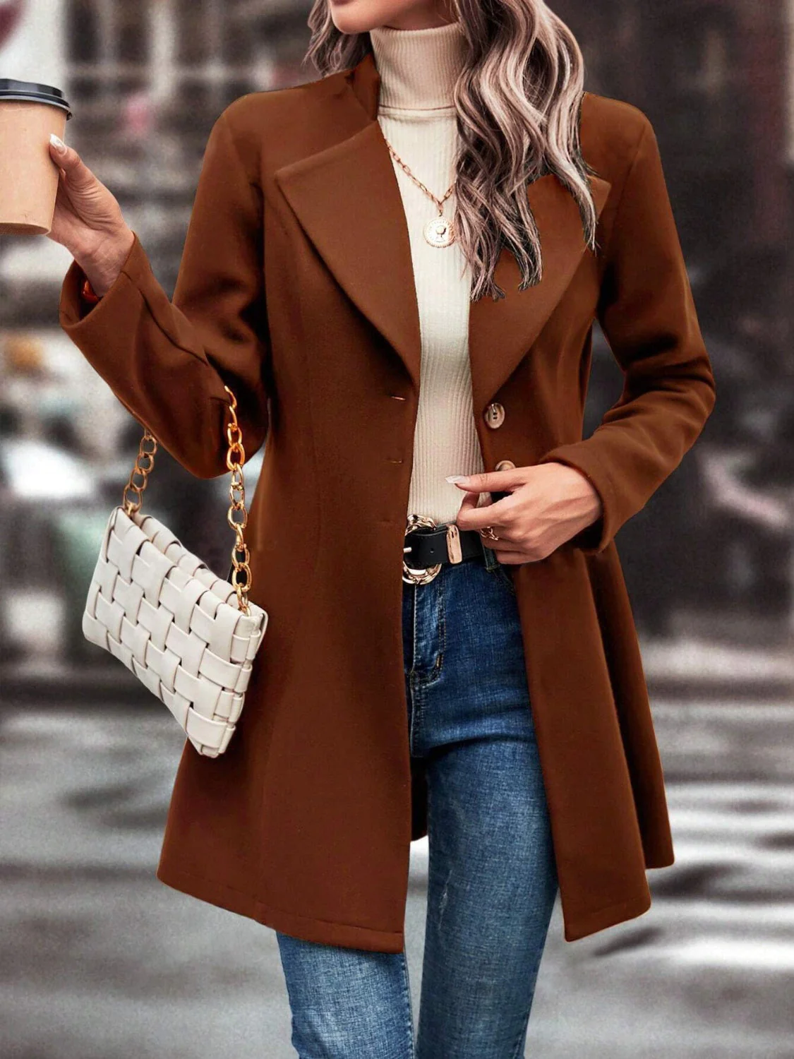 Evelyn | Long-sleeved, long-sleeved collared coat - Image 3