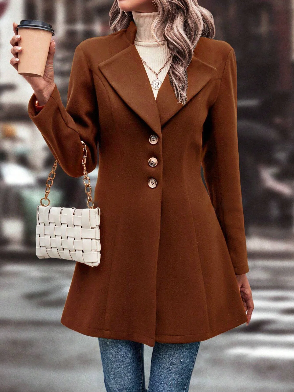 Evelyn | Long-sleeved, long-sleeved collared coat - Image 4