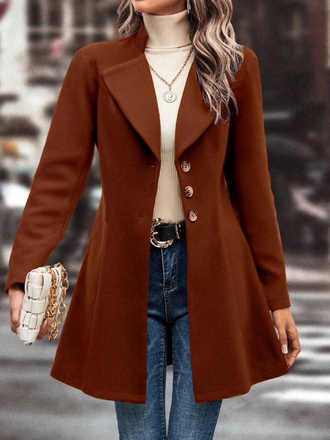 Evelyn | Long-sleeved, long-sleeved collared coat - Image 5