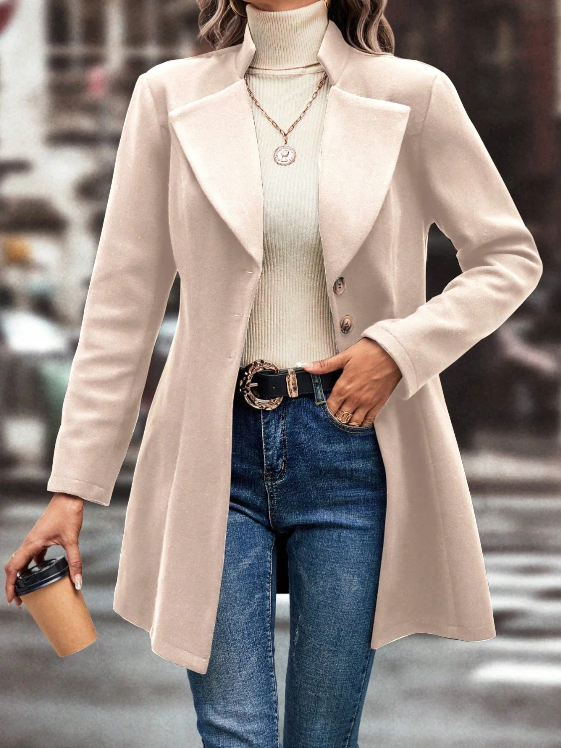 Evelyn | Long-sleeved, long-sleeved collared coat - Image 8