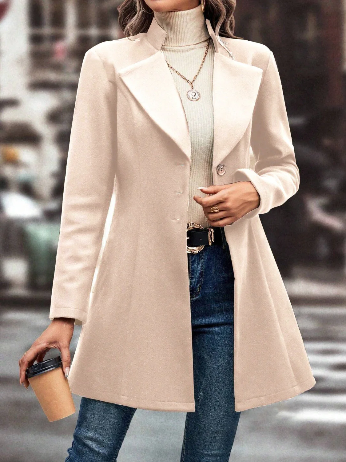 Evelyn | Long-sleeved, long-sleeved collared coat - Image 9