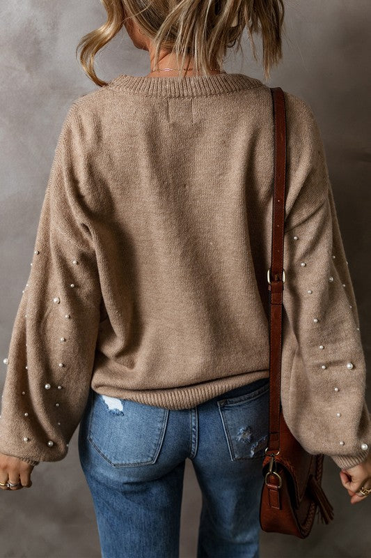 Fabiana | Beaded sweater with dropped shoulder and crew neck - Image 12