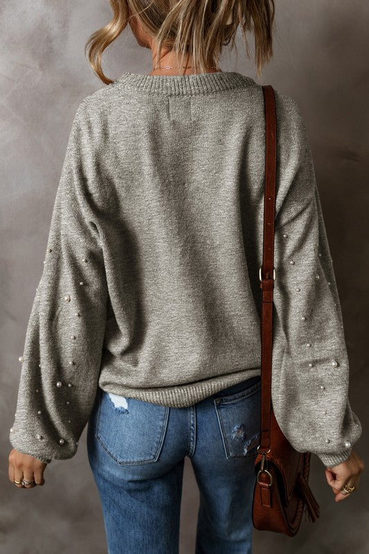 Fabiana | Beaded sweater with dropped shoulder and crew neck - Image 13