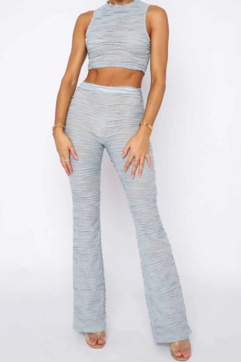 Fabiana® | Elegant Sleeveless Pleated Top And Wide-Legged Pants Set - Image 4