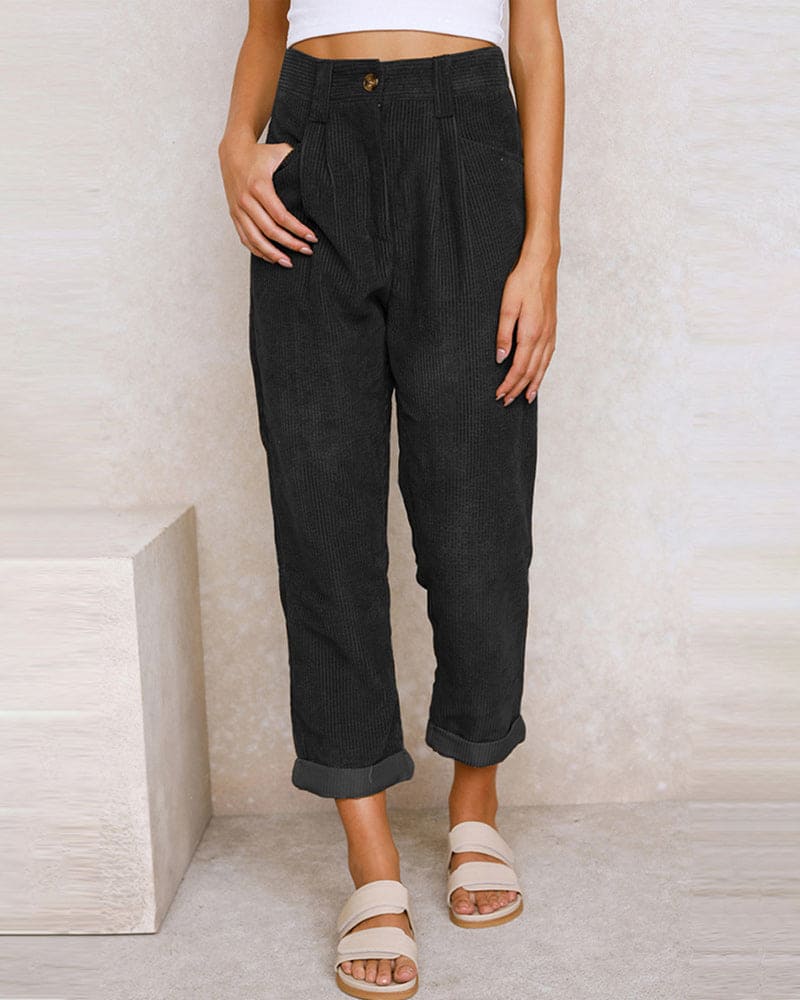 Fabiana® | High-Waisted Cotton Corduroy Pants - Image 3