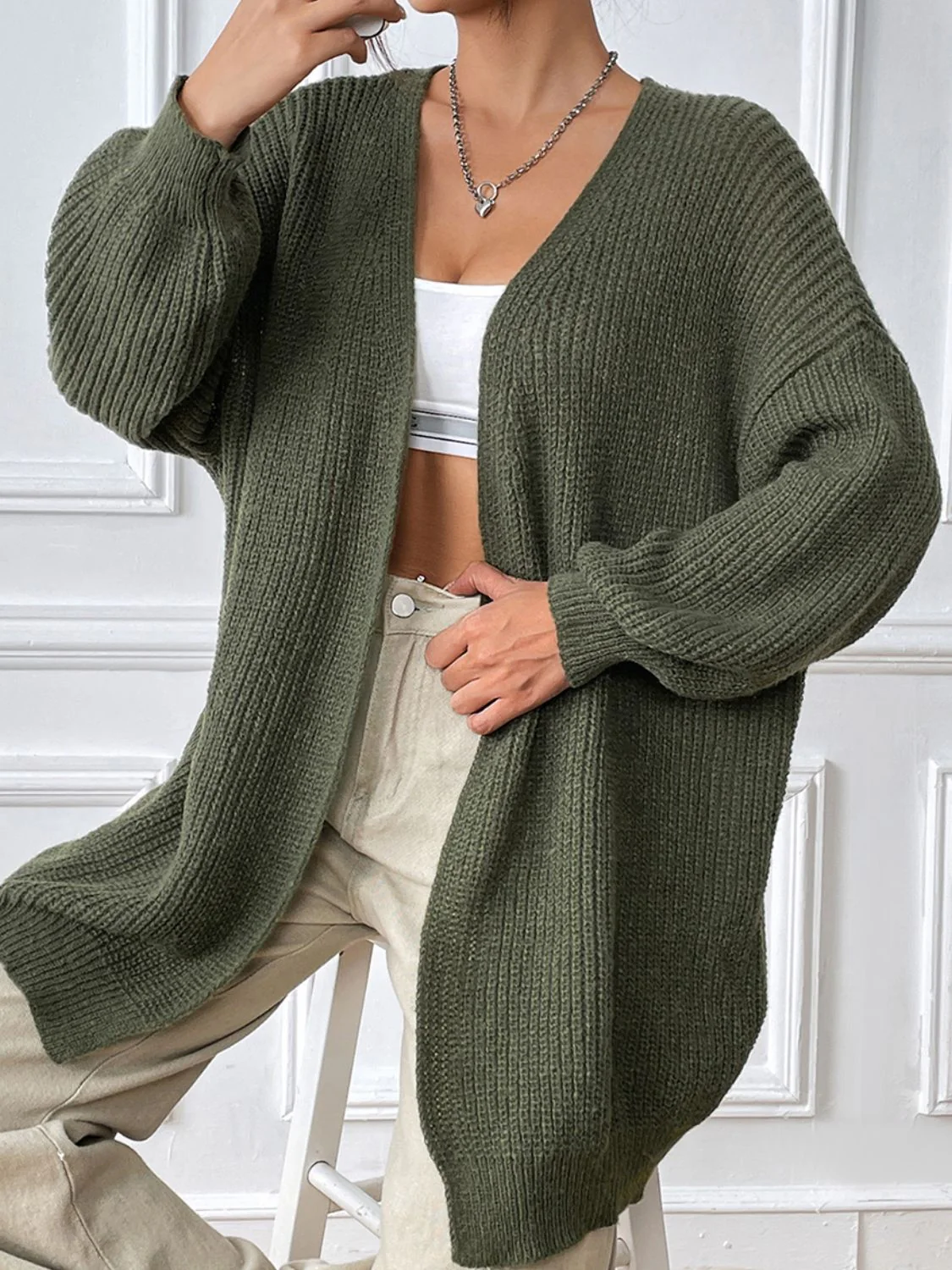 Fabiana | Long sleeve open front cardigan - Image 4