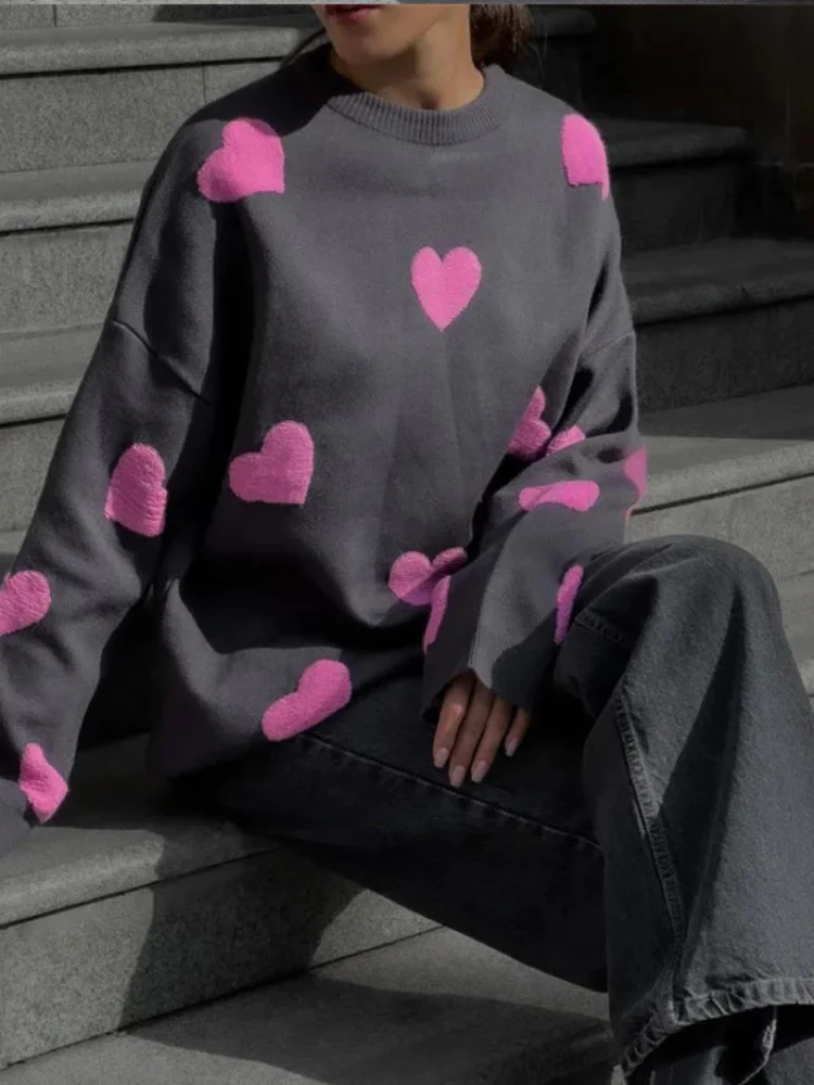 Fabienne® | Chic knitted sweater with “Sweet Love” embroidery - Image 4