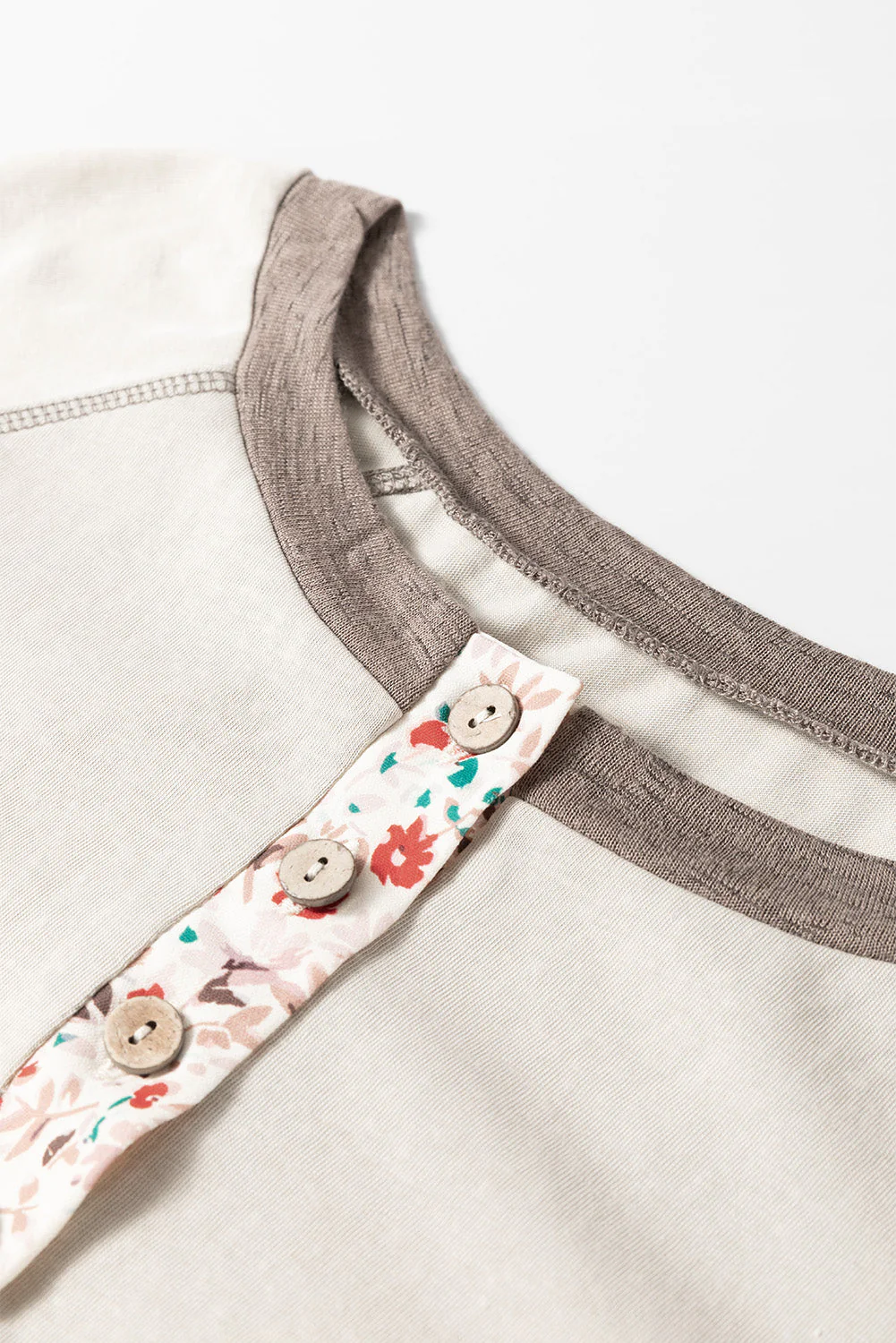 Fabiola | Floral half button long sleeve t-shirt - Image 7